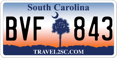 SC license plate BVF843