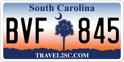 SC license plate BVF845
