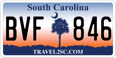 SC license plate BVF846