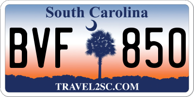 SC license plate BVF850