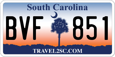 SC license plate BVF851