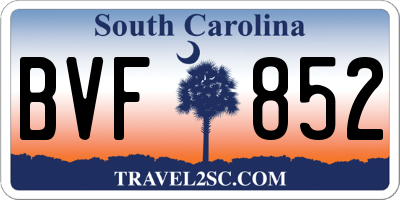 SC license plate BVF852