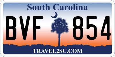 SC license plate BVF854