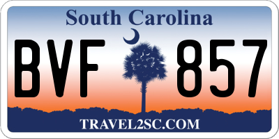 SC license plate BVF857