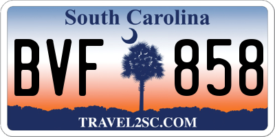 SC license plate BVF858