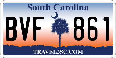 SC license plate BVF861