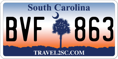 SC license plate BVF863