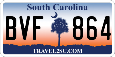 SC license plate BVF864