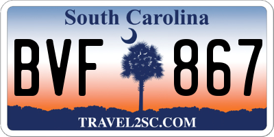 SC license plate BVF867