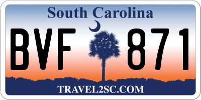SC license plate BVF871