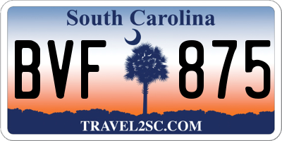SC license plate BVF875