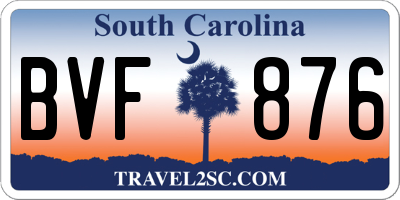 SC license plate BVF876