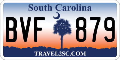 SC license plate BVF879