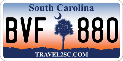 SC license plate BVF880