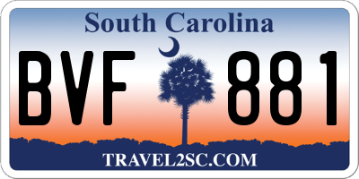 SC license plate BVF881