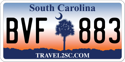 SC license plate BVF883