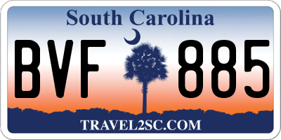 SC license plate BVF885