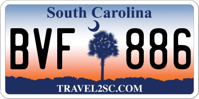 SC license plate BVF886