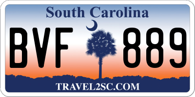 SC license plate BVF889