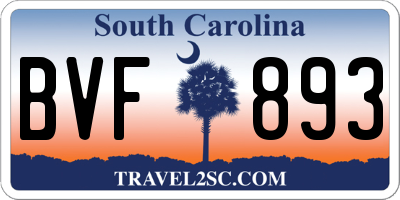 SC license plate BVF893