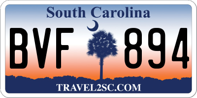 SC license plate BVF894