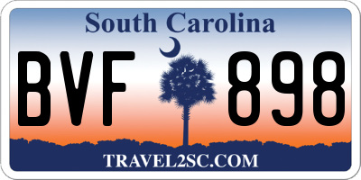 SC license plate BVF898