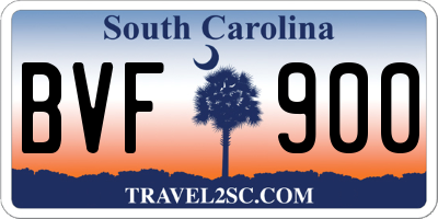 SC license plate BVF900