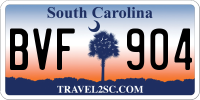 SC license plate BVF904