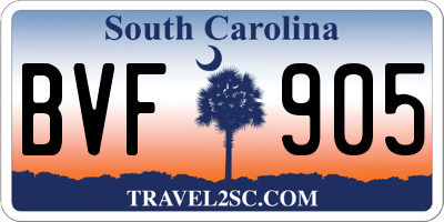 SC license plate BVF905