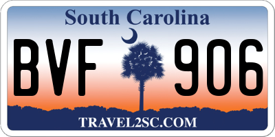 SC license plate BVF906