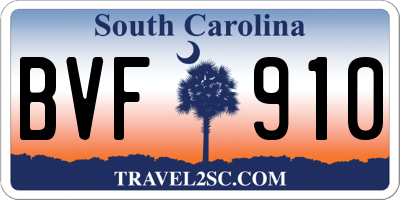 SC license plate BVF910