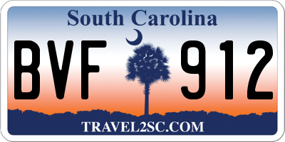 SC license plate BVF912