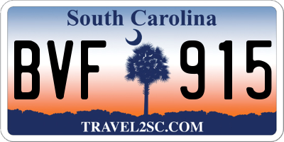 SC license plate BVF915