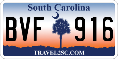 SC license plate BVF916