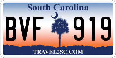 SC license plate BVF919