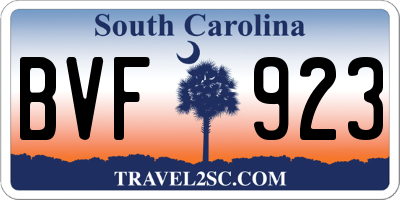 SC license plate BVF923