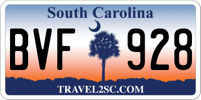 SC license plate BVF928