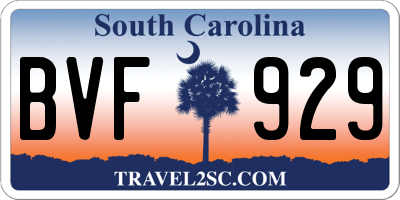 SC license plate BVF929