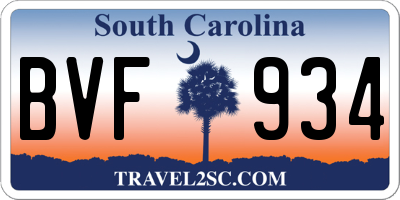 SC license plate BVF934