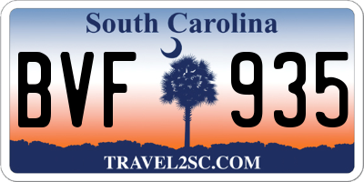 SC license plate BVF935