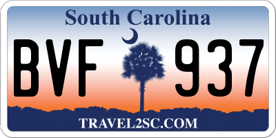 SC license plate BVF937