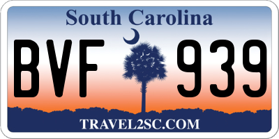 SC license plate BVF939