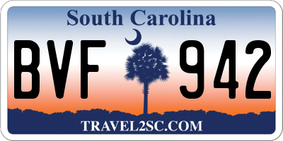 SC license plate BVF942