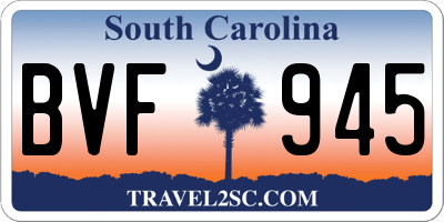 SC license plate BVF945