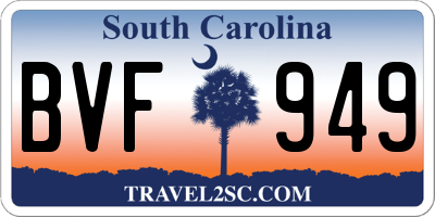 SC license plate BVF949