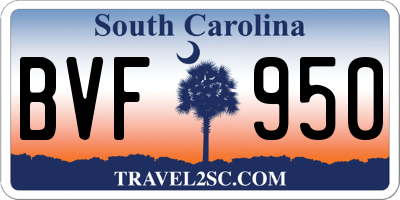 SC license plate BVF950