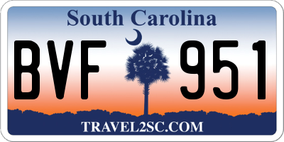 SC license plate BVF951