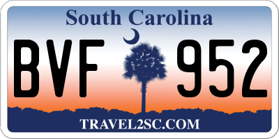 SC license plate BVF952