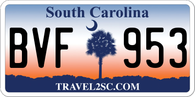 SC license plate BVF953