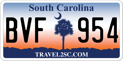 SC license plate BVF954
